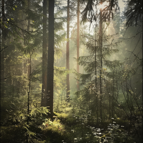 medytacja z wizualizacją na stres, las